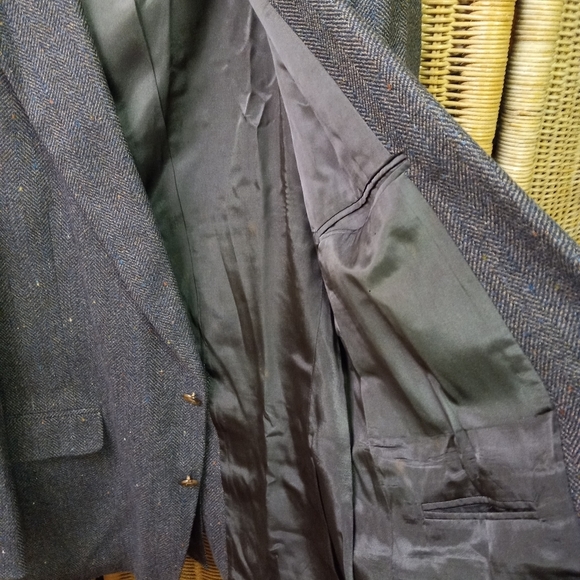 CHRISTIAN Brothers Sports Jacket Blazer Gray Speckled Wool Herringbone Tweed 46L - Picture 6 of 12